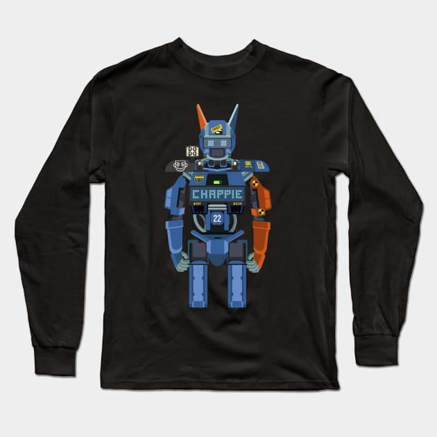 Chappie flat fanart Long Sleeve T-Shirt by TIERRAdesigner